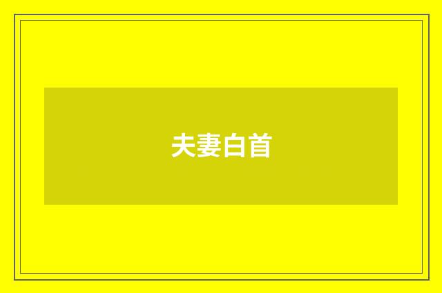 夫妻白首