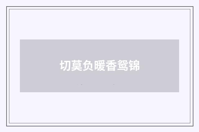 切莫负暖香鸳锦