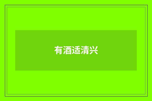 有酒适清兴