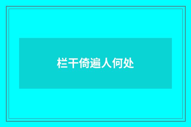 栏干倚遍人何处