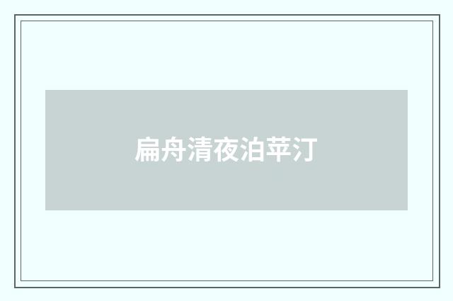 扁舟清夜泊苹汀