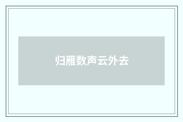 归雁数声云外去