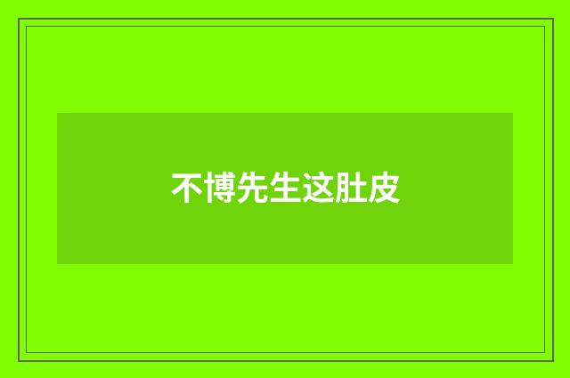 不博先生这肚皮