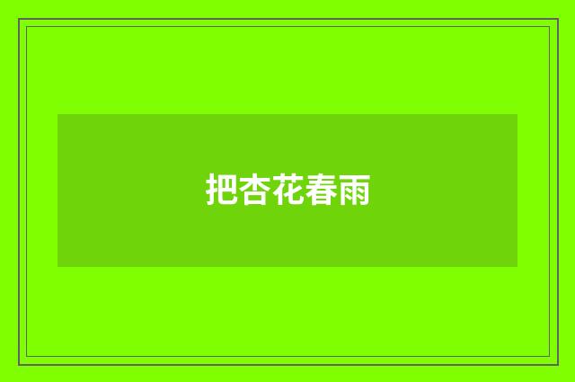 把杏花春雨