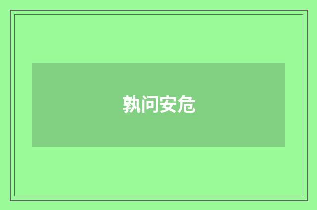孰问安危