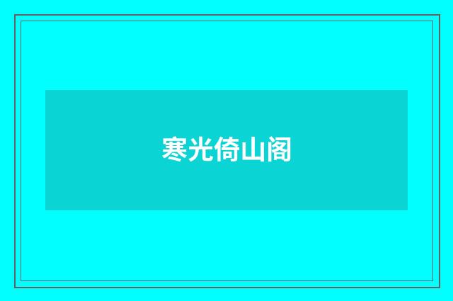 寒光倚山阁