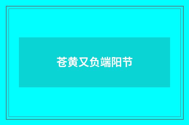 苍黄又负端阳节