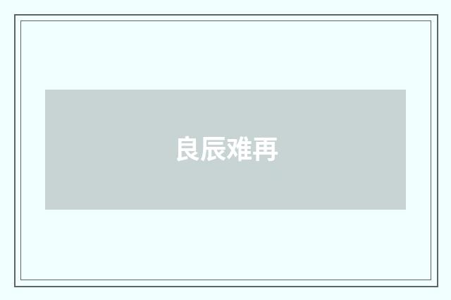 良辰难再