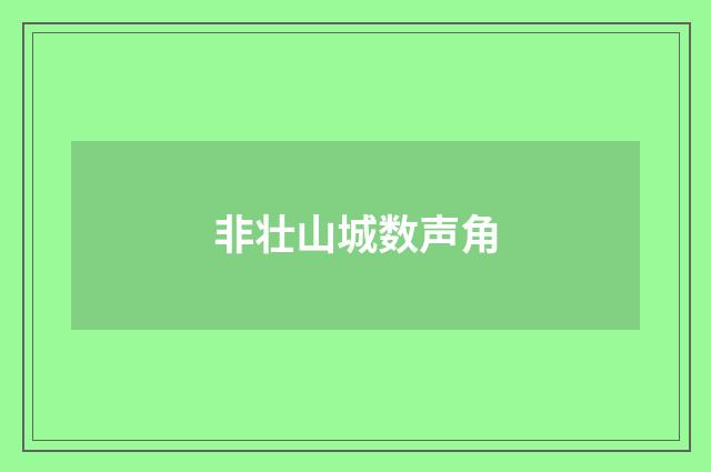 非壮山城数声角