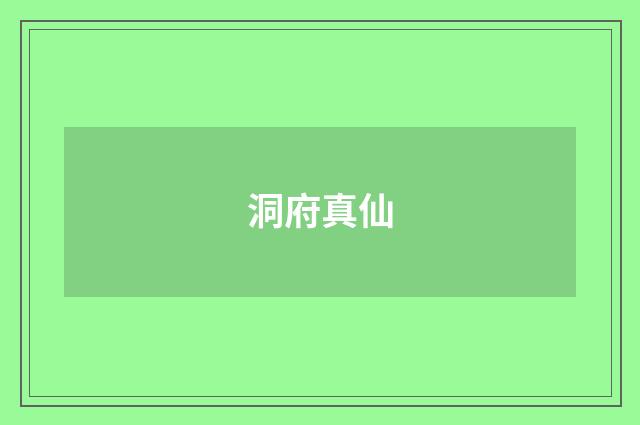 洞府真仙