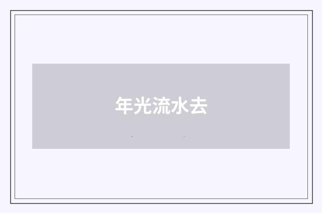 年光流水去