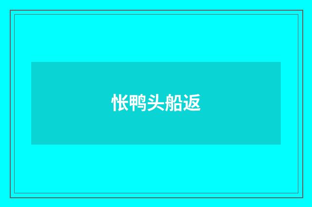 怅鸭头船返