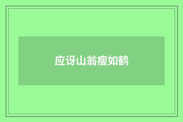 应讶山翁瘦如鹤