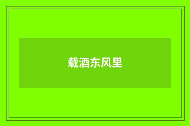 载酒东风里