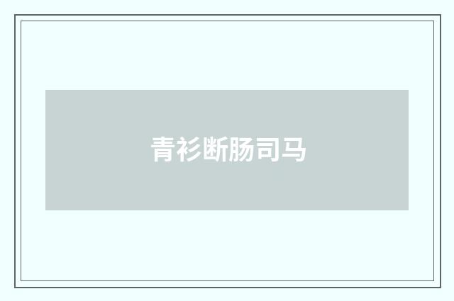 青衫断肠司马