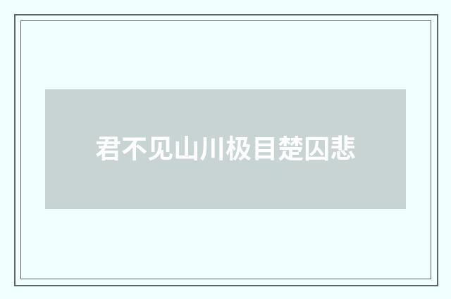 君不见山川极目楚囚悲