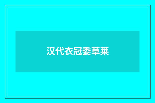 汉代衣冠委草莱