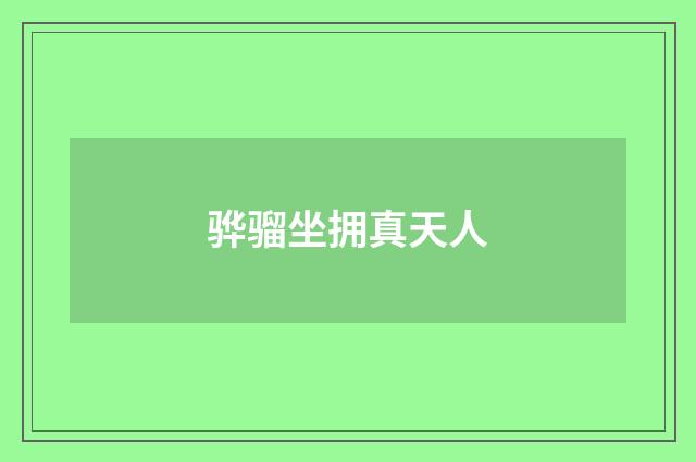 骅骝坐拥真天人