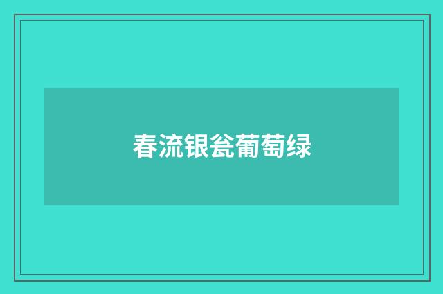 春流银瓮葡萄绿