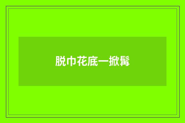 脱巾花底一掀髯