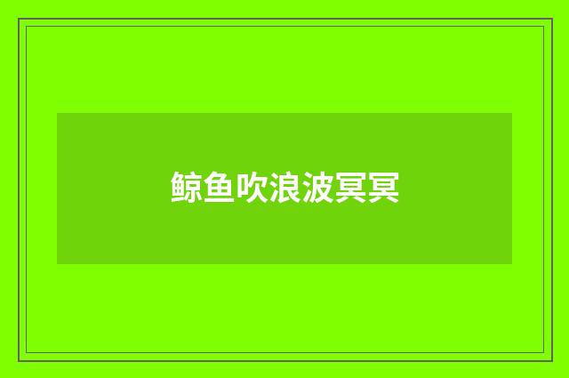 鲸鱼吹浪波冥冥
