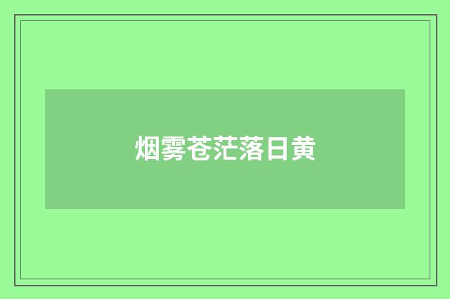 烟雾苍茫落日黄