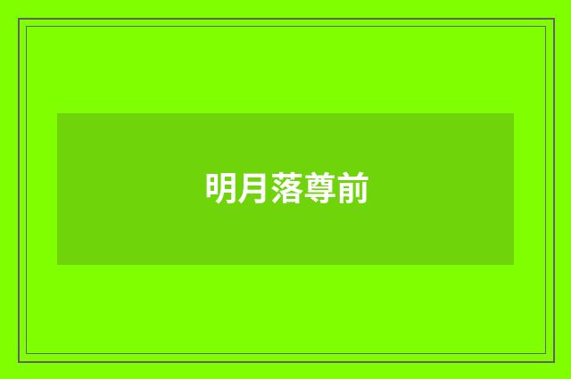 明月落尊前