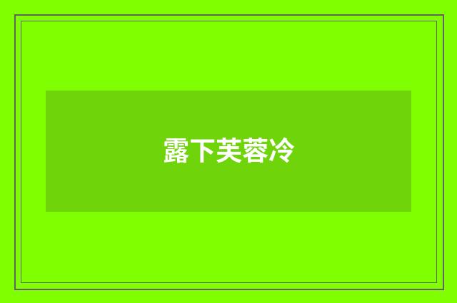 露下芙蓉冷