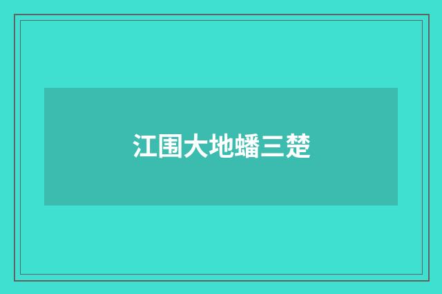 江围大地蟠三楚