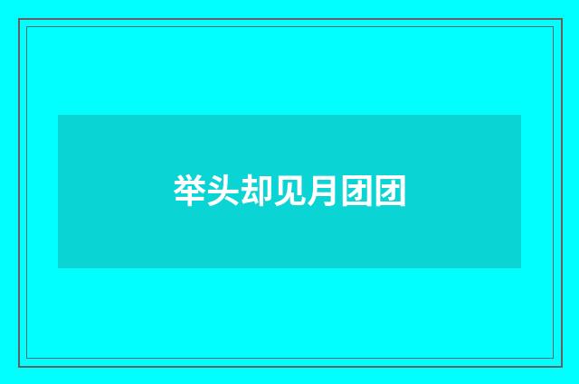 举头却见月团团