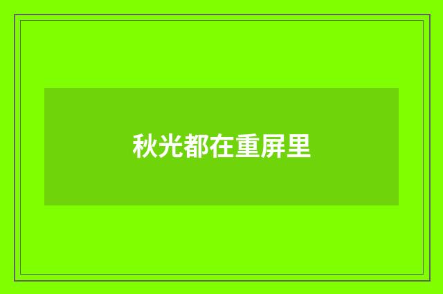 秋光都在重屏里
