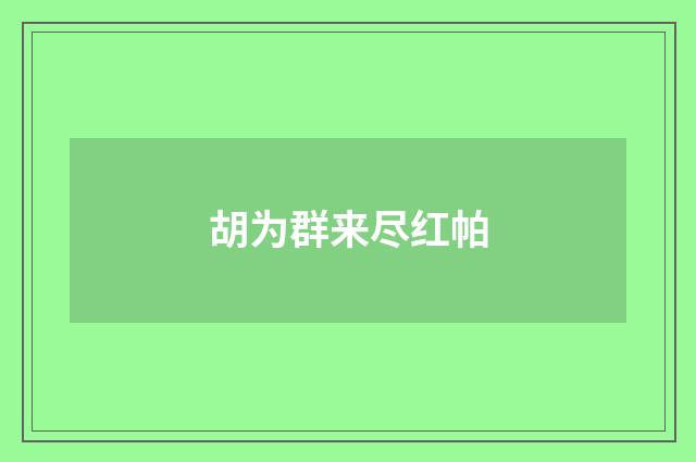 胡为群来尽红帕