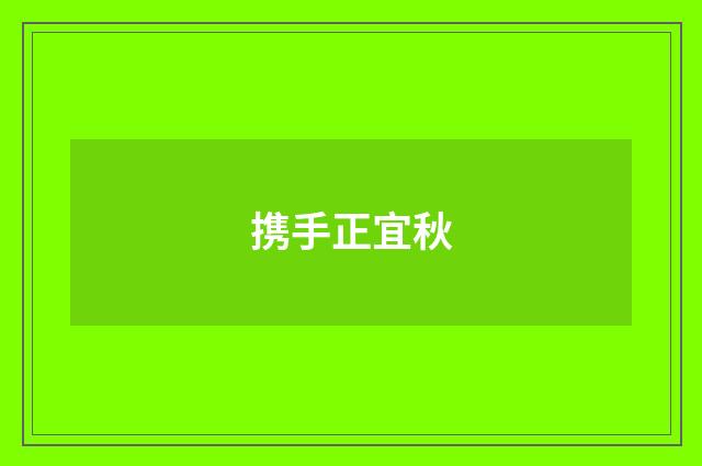 携手正宜秋