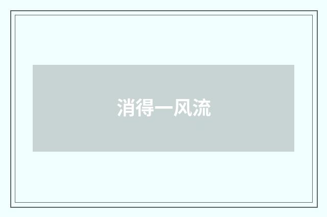 消得一风流