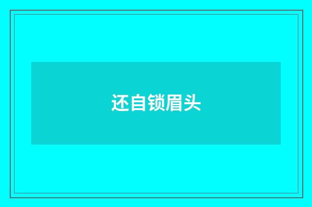 还自锁眉头