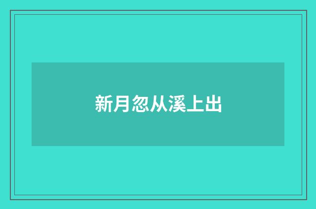 新月忽从溪上出