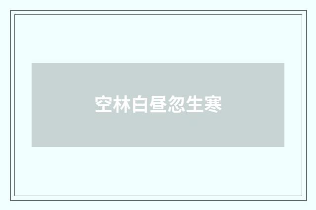 空林白昼忽生寒
