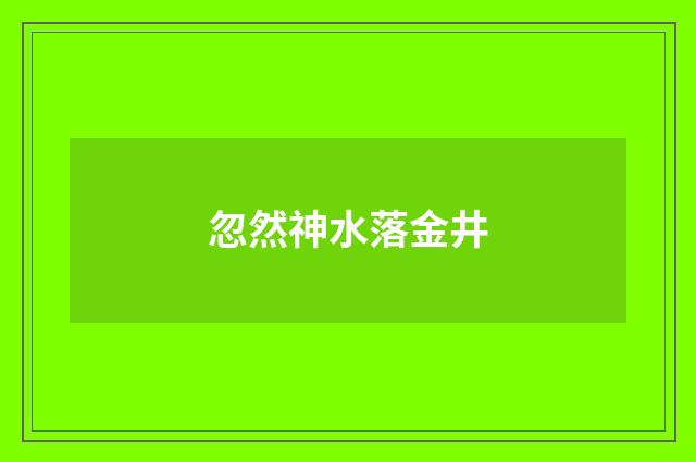 忽然神水落金井