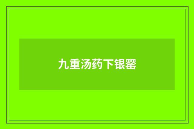 九重汤药下银罂