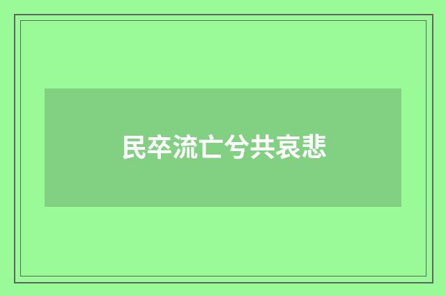 民卒流亡兮共哀悲