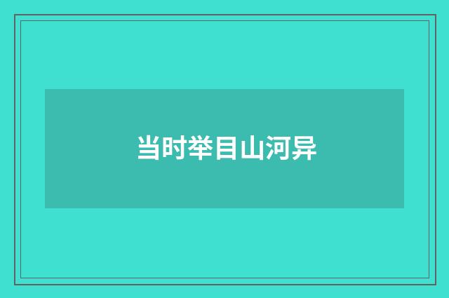 当时举目山河异