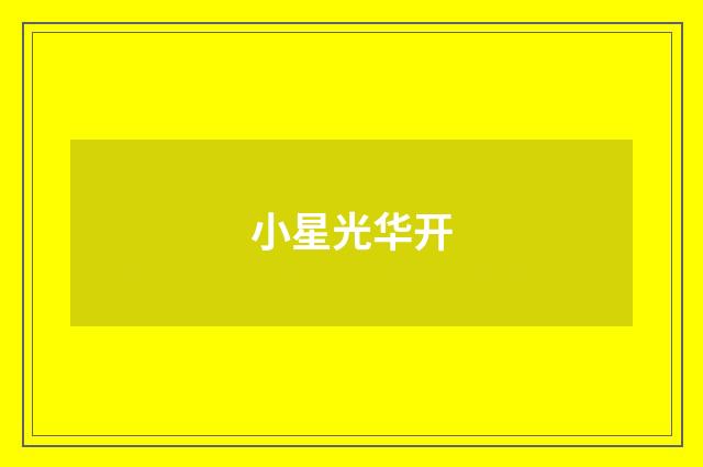 小星光华开