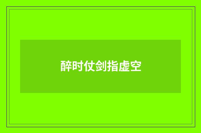 醉时仗剑指虚空
