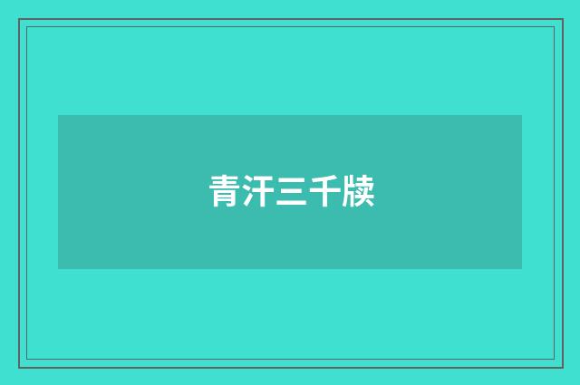 青汗三千牍