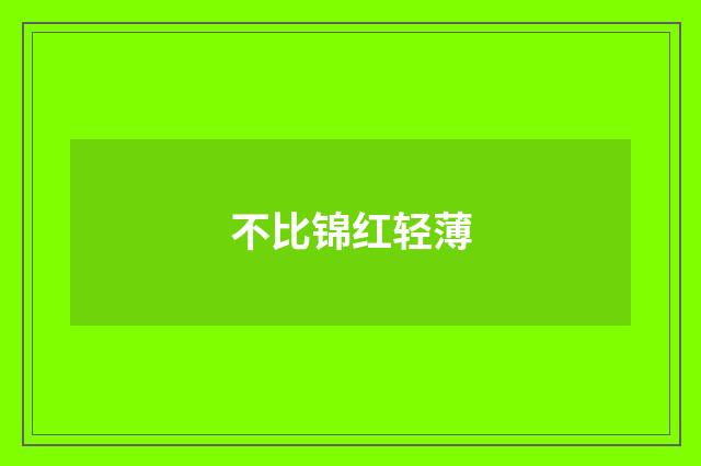 不比锦红轻薄