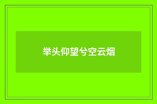 举头仰望兮空云烟