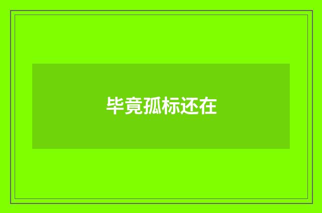 毕竟孤标还在