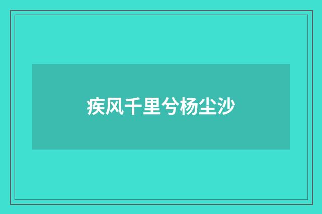 疾风千里兮杨尘沙
