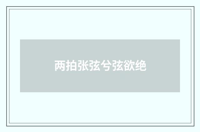 两拍张弦兮弦欲绝