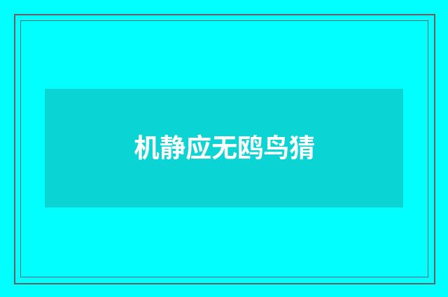机静应无鸥鸟猜